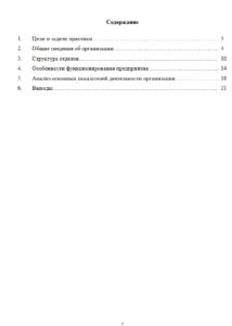 Вариант страницы "Содержание " из отчета по практике на заказ