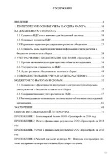 Пример страницы "Содержание " диплома на заказ